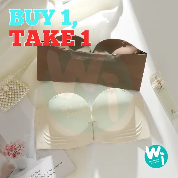 59% OFF BUY 1, TAKE 1 WIS Front Button Seamless Non Wire Push Up Bra With Removable Strap Solid Color Wireless Womenswear  Lingerie  Seamless Push-Up Bra Glossy Front Closure Push-Up Bra Women Innerwear Basic