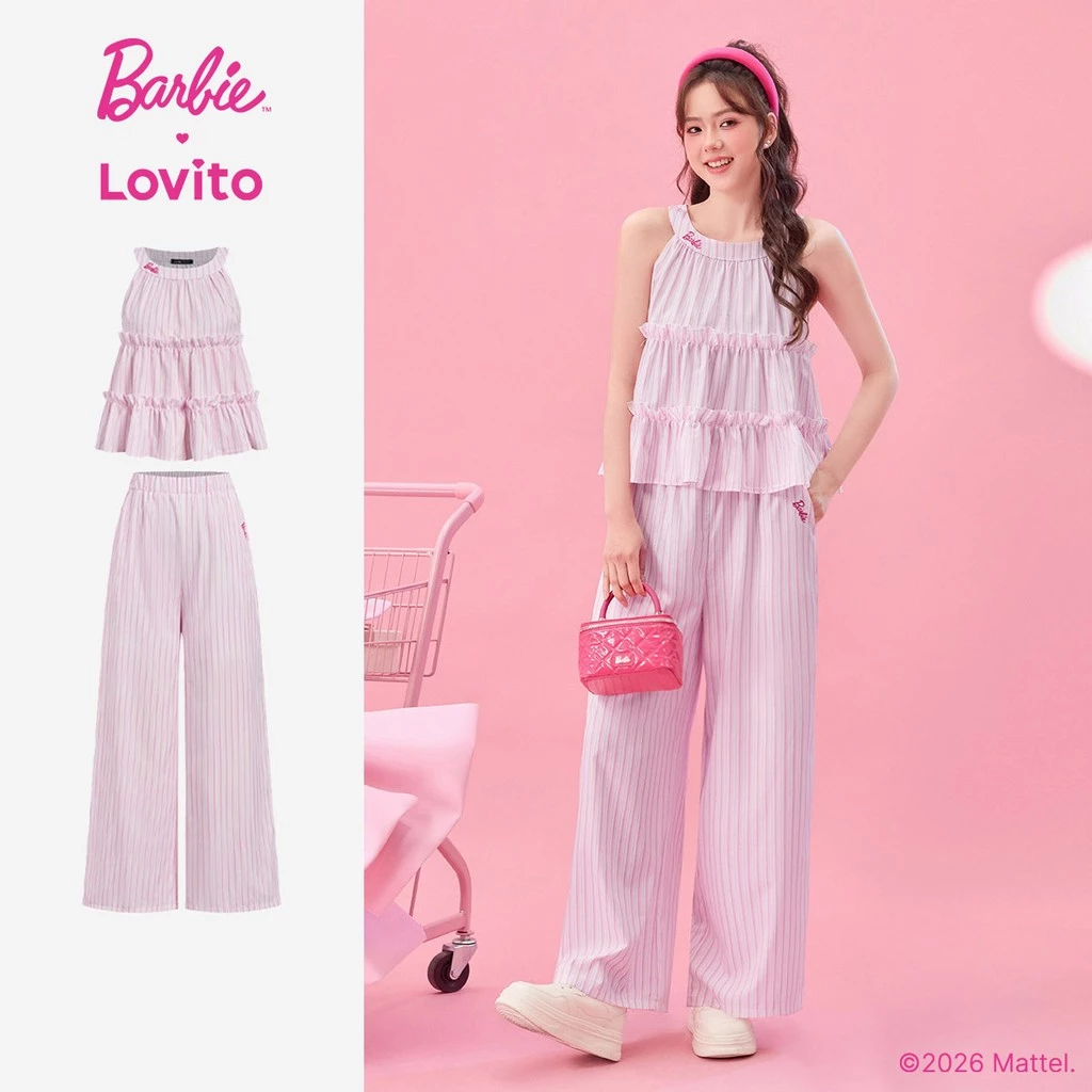 37% OFF Barbie™ X Lovito Women Casual Tops or Bottoms Korean Pocket Spring/summer PSBL2PAD031