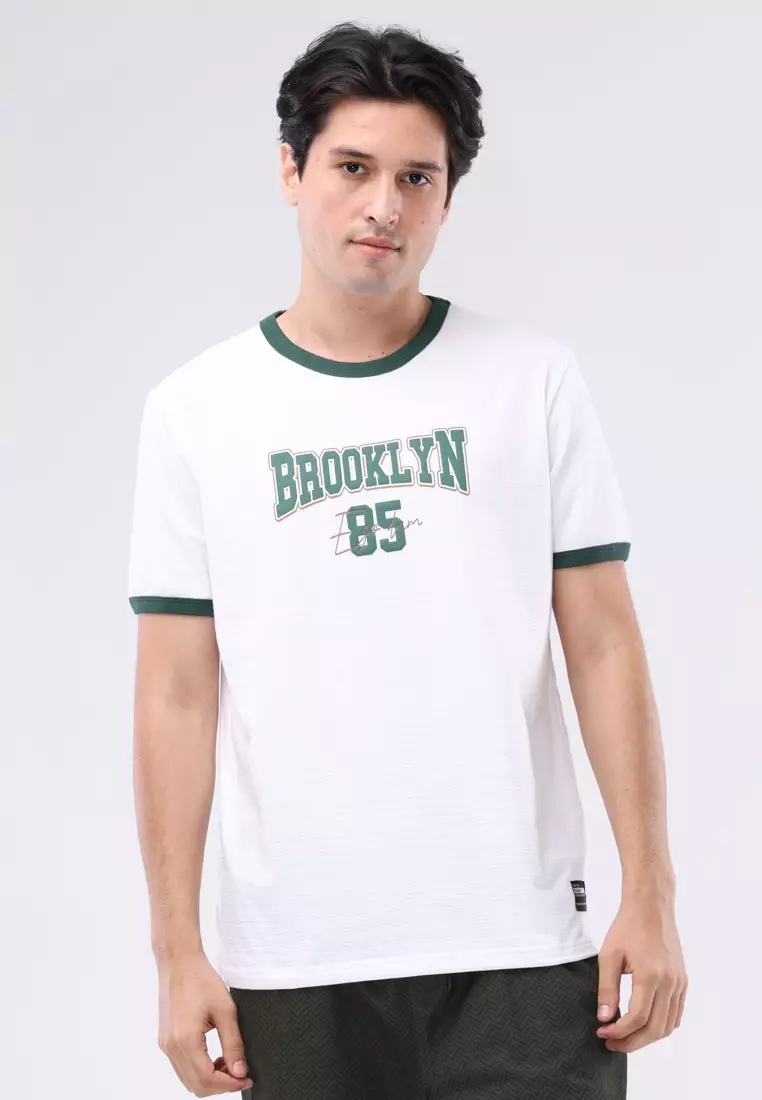 56% OFF Round Neck Streaky Short Sleeves