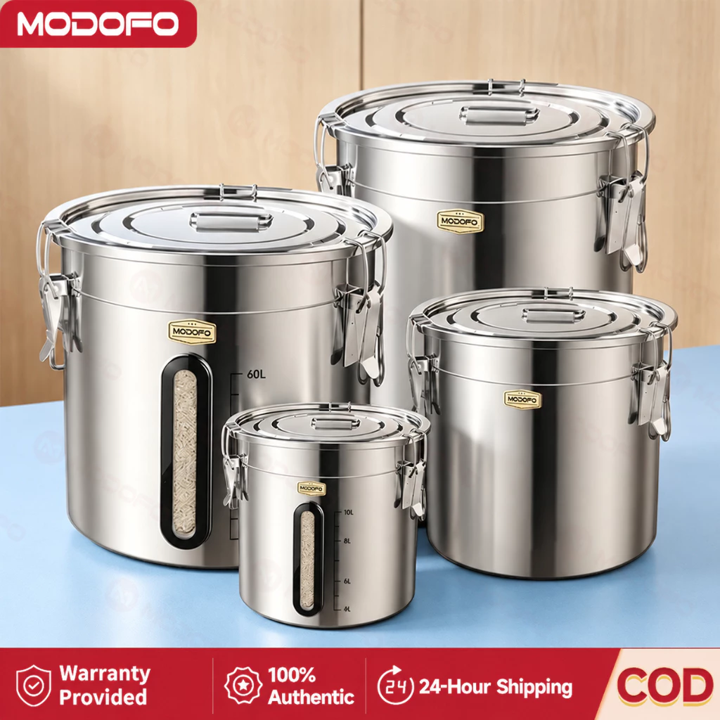 36% OFF 304 Thicken Stainless Steel MODOFO rice soup Barrel with cover storage Pest Control Rice container