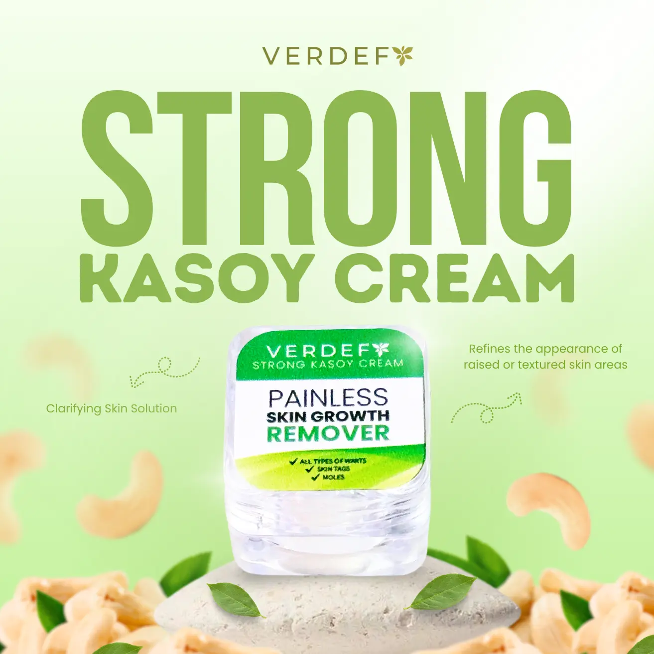 48% OFF VERDEFY Strong Kasoy Cream | Skin Texture Refining Cream | Helps Improve the Appearance of Raised Skin Areas  Antibacterial