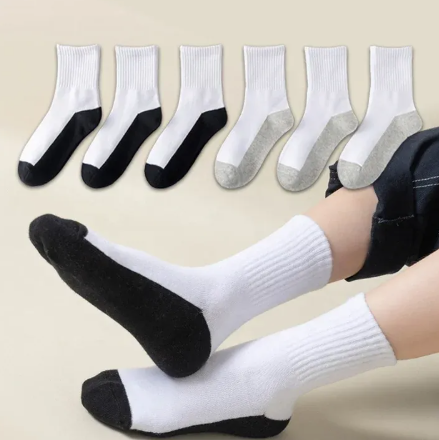 32% OFF 12 Pairs/6 Pairs School Student Socks Calf High Cotton Medyas For Men and Women