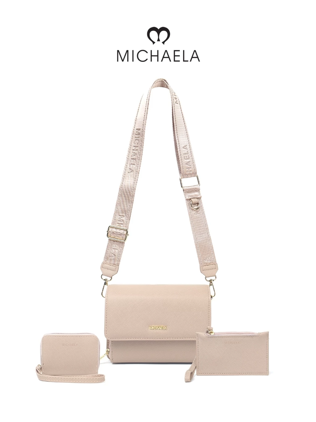 68% OFF MICHAELA Boxed Sling Bag Set 3 PCS Classy Spacious for Girls Women Office School Travel HB7504501 XP