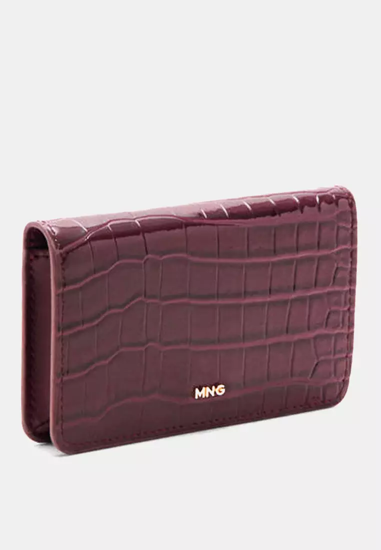 45% OFF MANGO Small Shiny Croc-Effect Wallet