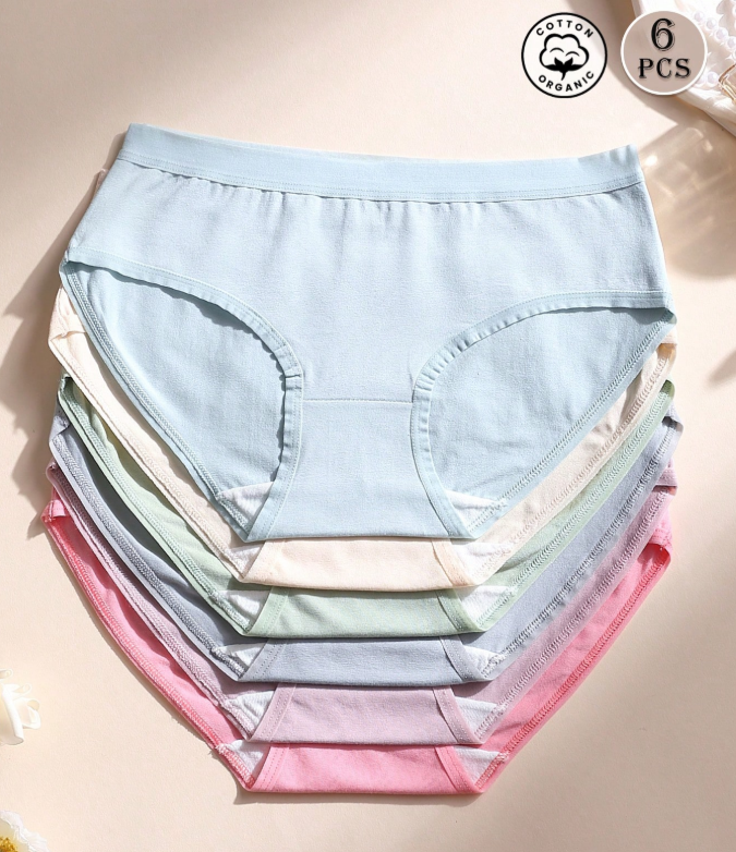 44% OFF 6pcs Women's Cotton Low-Waist Seamless Panties - Breathable Soft Underwear - Invisible Comfortable Briefs - Solid Color Basic Daily Lingerie