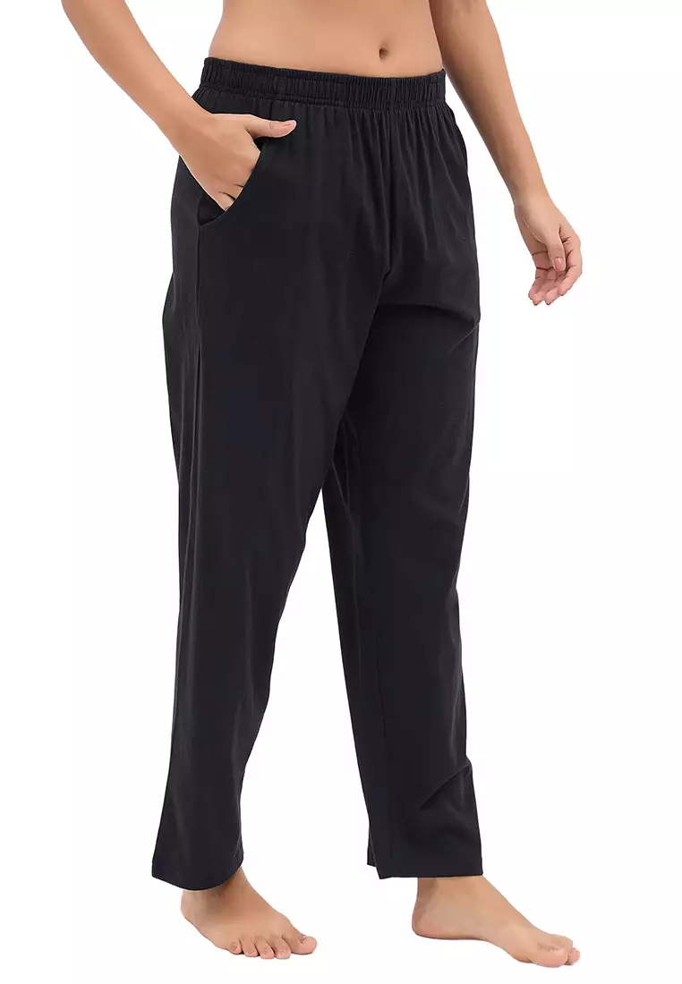 55% OFF Clovia Chic Basic Pyjama in Black - Cotton