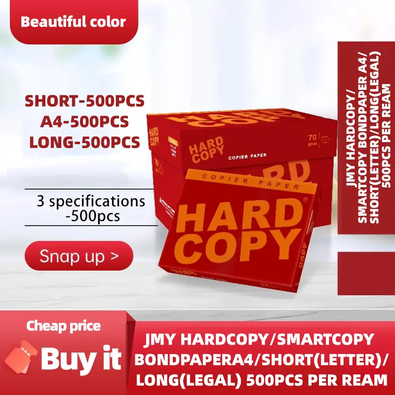 66% OFF Hard Copy Bond Paper A4/Short/Long 500PCS/Ream - Premium Quality tracing  paper a1  paper