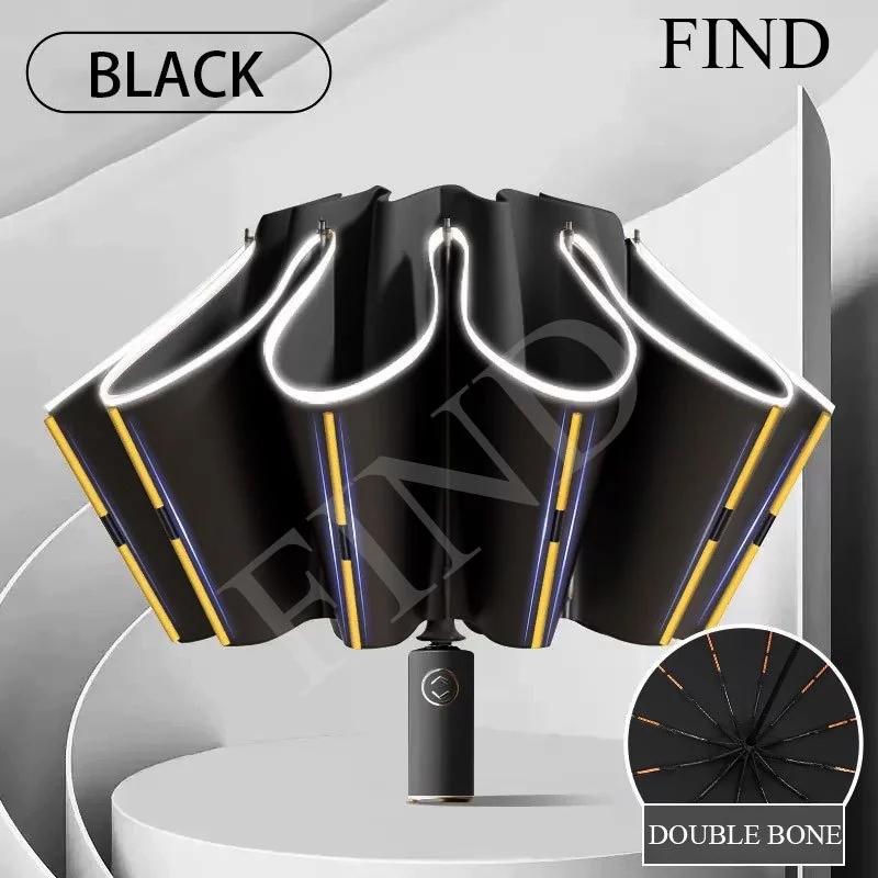 34% OFF FIND Reverse 20Ribs Full Automatic Umbrella Storm Resistant Anti-UV Sunscreen Large Folding Umbrella