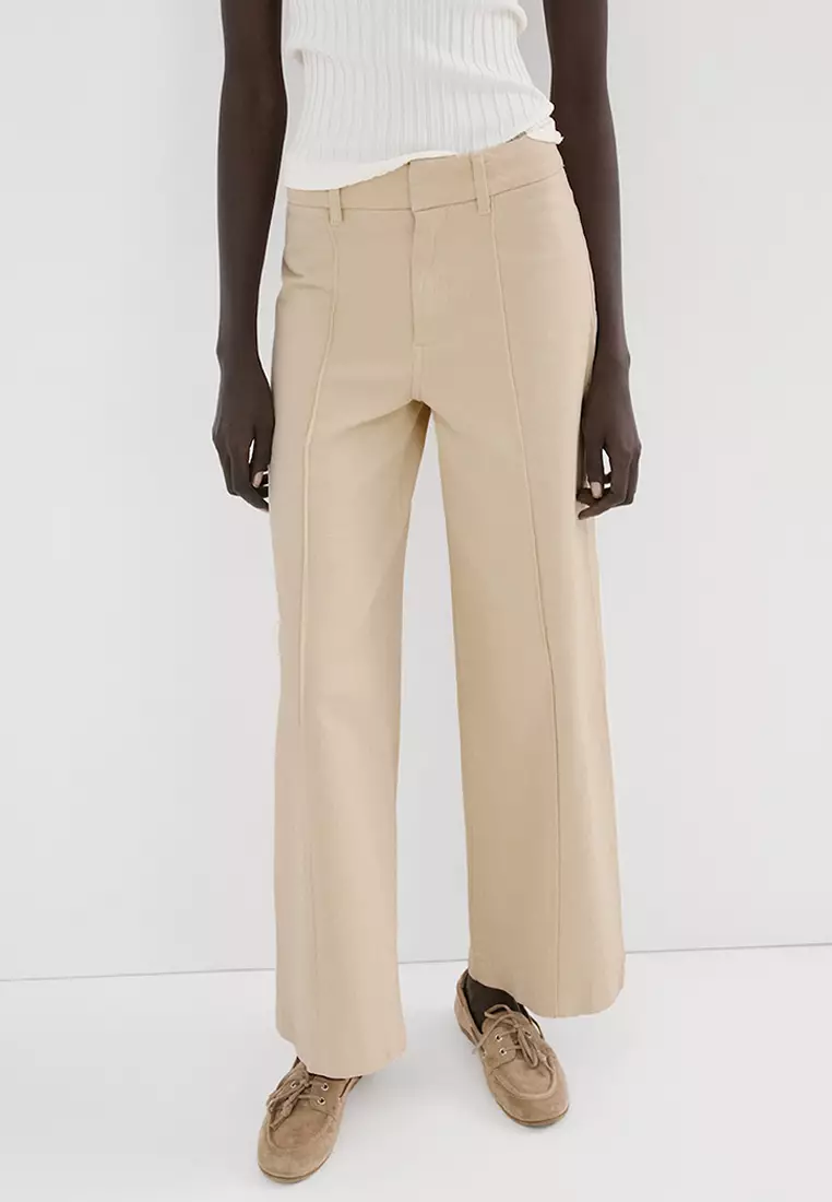 48% OFF High-Waisted Wide Leg Jeans With Stitching