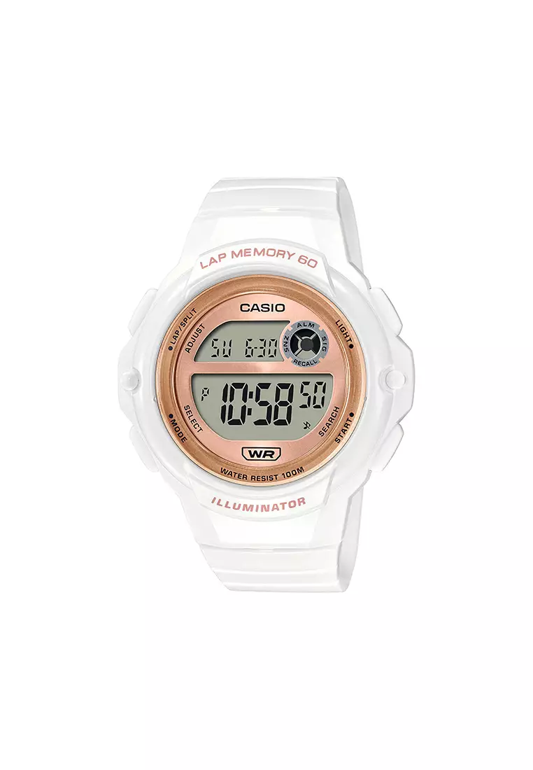 55% OFF Women's Digital Watch LWS-1200H-7A2 White Resin Strap Women Sport Watch