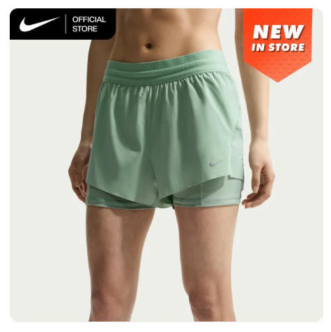 21% OFF Nike Dri-FIT Women's Swift Mid-Rise 2-in-1 Running Shorts - Steam [HJ5377-007]