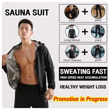 52% OFF Men's Sauna Suit Sweat Fast Weight Loss Gym Exercise Fitness Workout Jogging Yoga Cycling