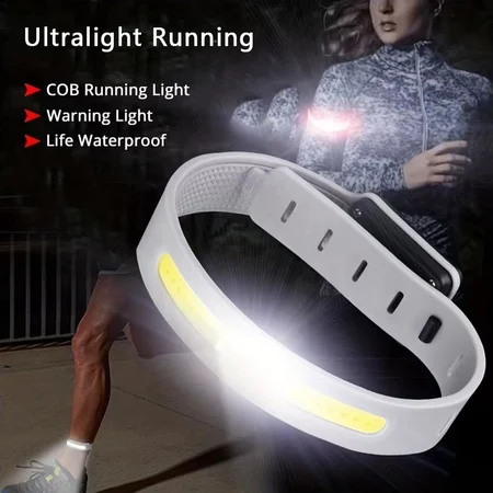 42% OFF COB Ultra Light Jogging Light Sports Night Running Light Elastic LED Lamp For Arm Leg Wrist Safety