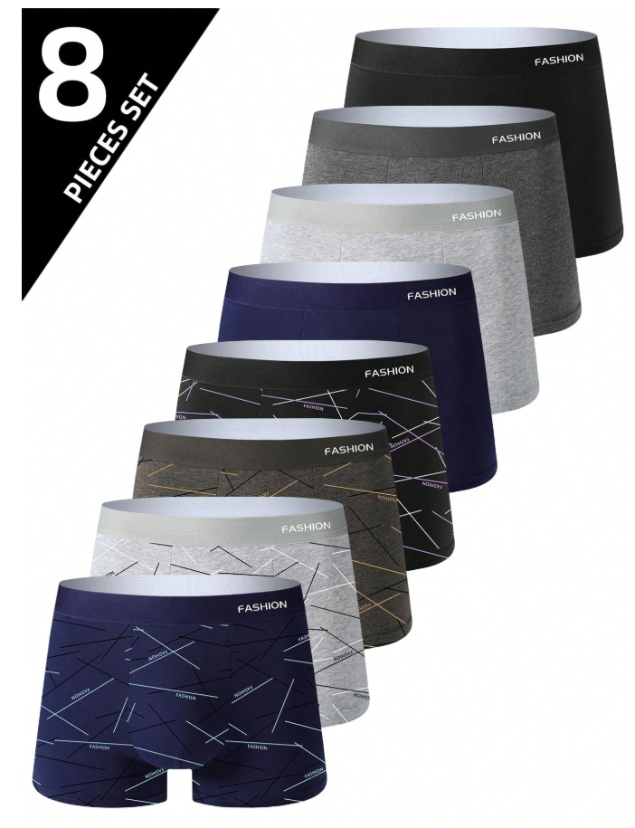 6% OFF 8pcs Set Men Breathable Comfortable Boxer Briefs, Elastic Sports Shorts, Casual Underwear For Daily Wear