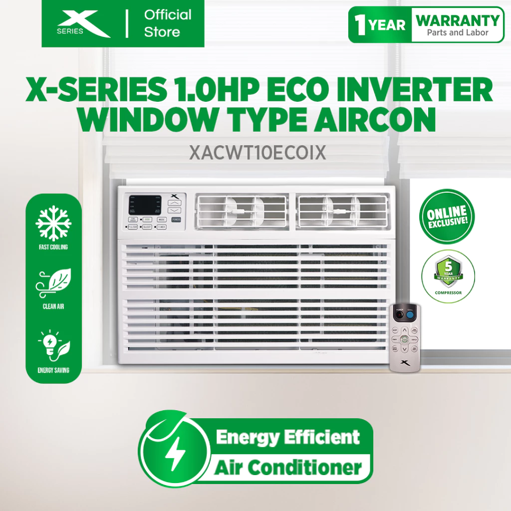 41% OFF Xtreme X-SERIES 1HP Smart Eco Inverter Window Aircon | Remote | Fast Cooling | Energy Saving