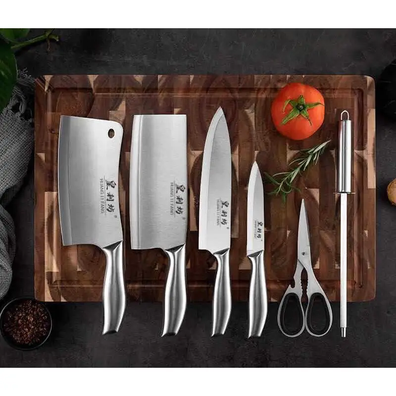 39% OFF High Quality Stainless Steel Multifunction Kitchen Knife Sets 6-Piece Kitchen Tools Silver
