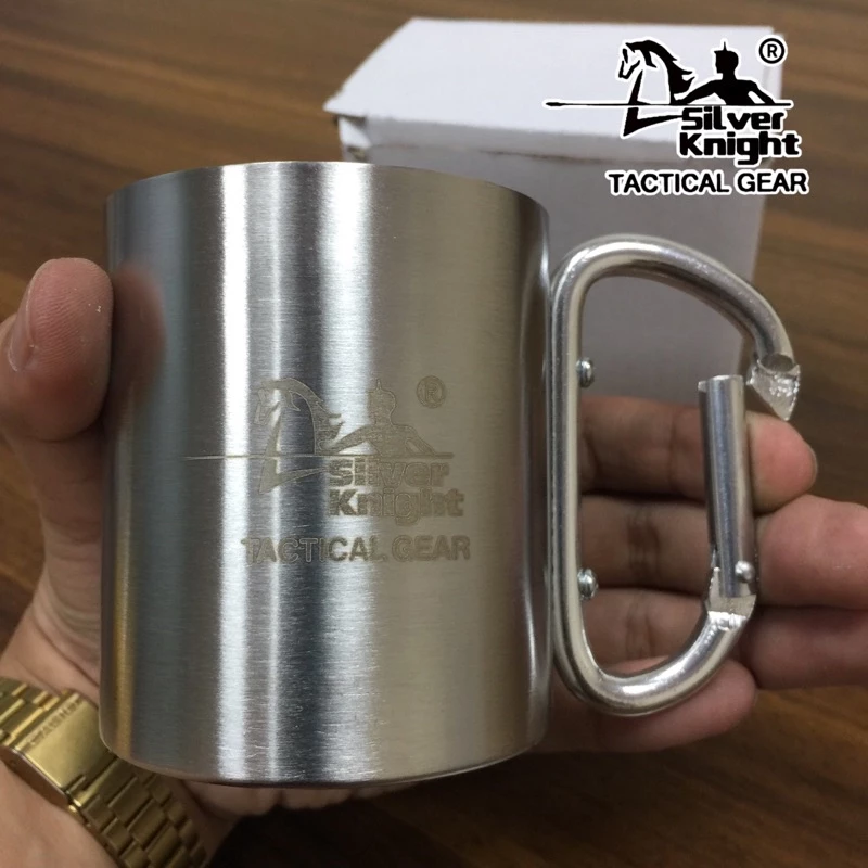 25% OFF Travel / Hiking Outdoor Stainless Steel Carabiner Mug with D Ring Handle