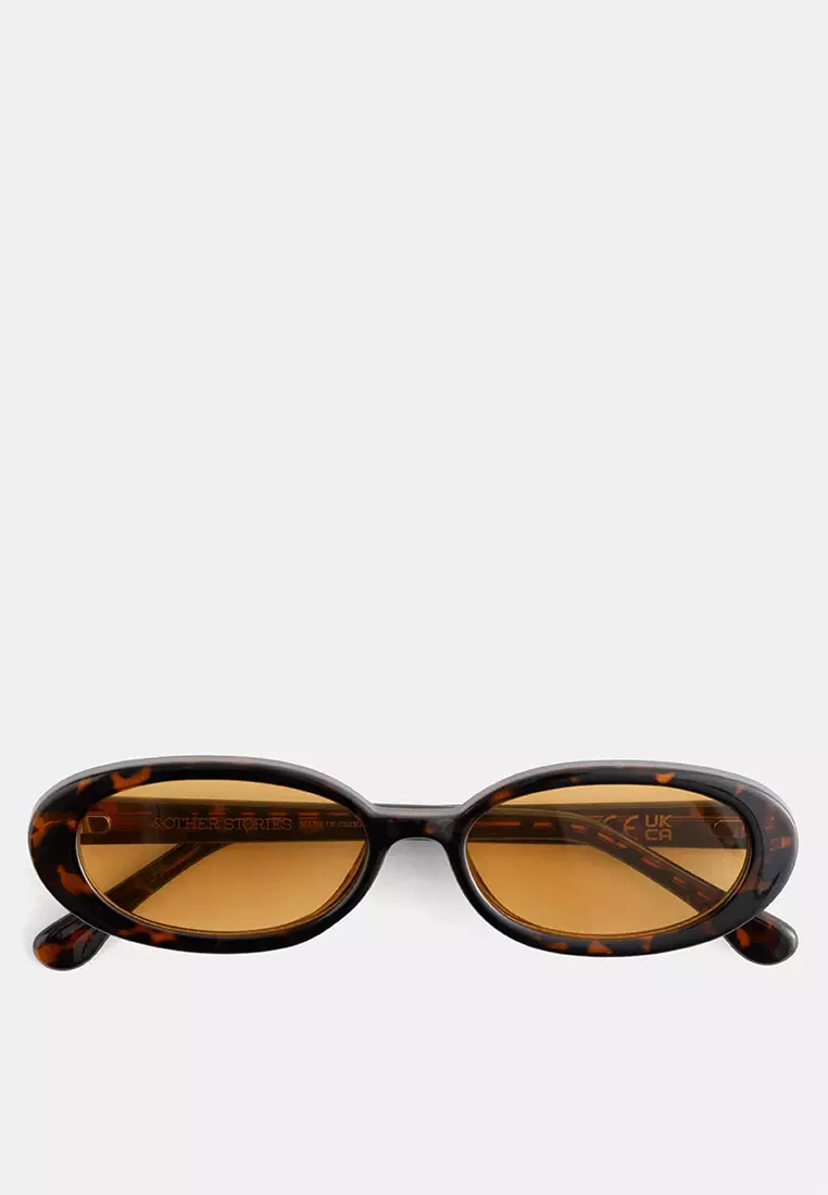 60% OFF Slim Oval-Frame Sunglasses