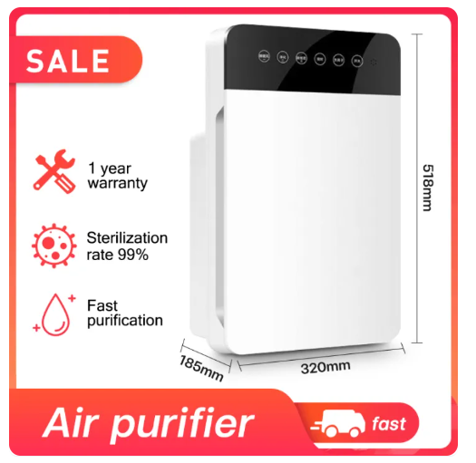 50% OFF Air purifier LCD display HEPA high efficiency filter household appliances remote control purifiers Function: Purify PM2.5, kill germs, absorb formaldehyde, release negative ions Rated frequency: 50Hz Filter type: composite filter 1 year warranty