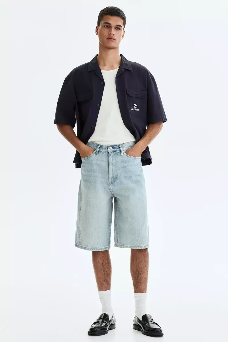 20% OFF H&M Baggy Twist-detail denim shorts