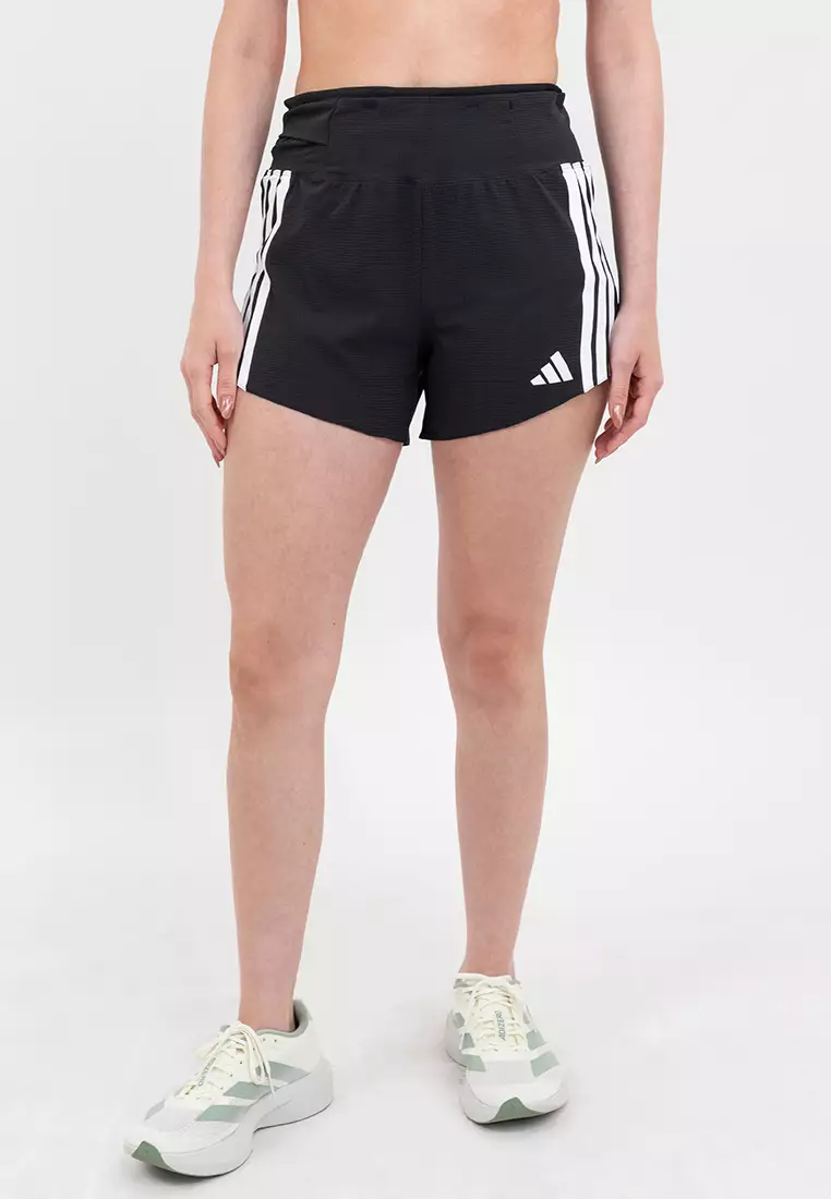 35% OFF ADIDAS Running & Netball Adizero Running Gel Pocket Shorts Women Black JM3648