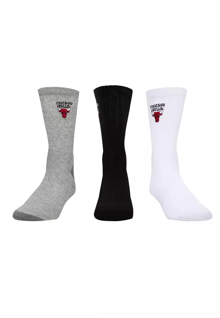 54% OFF Team Basics Chicago Bulls Mid Tube Tripack Socks With Embroidery Logo