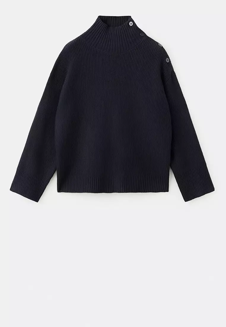 60% OFF Perkins-Neck Sweater with Button