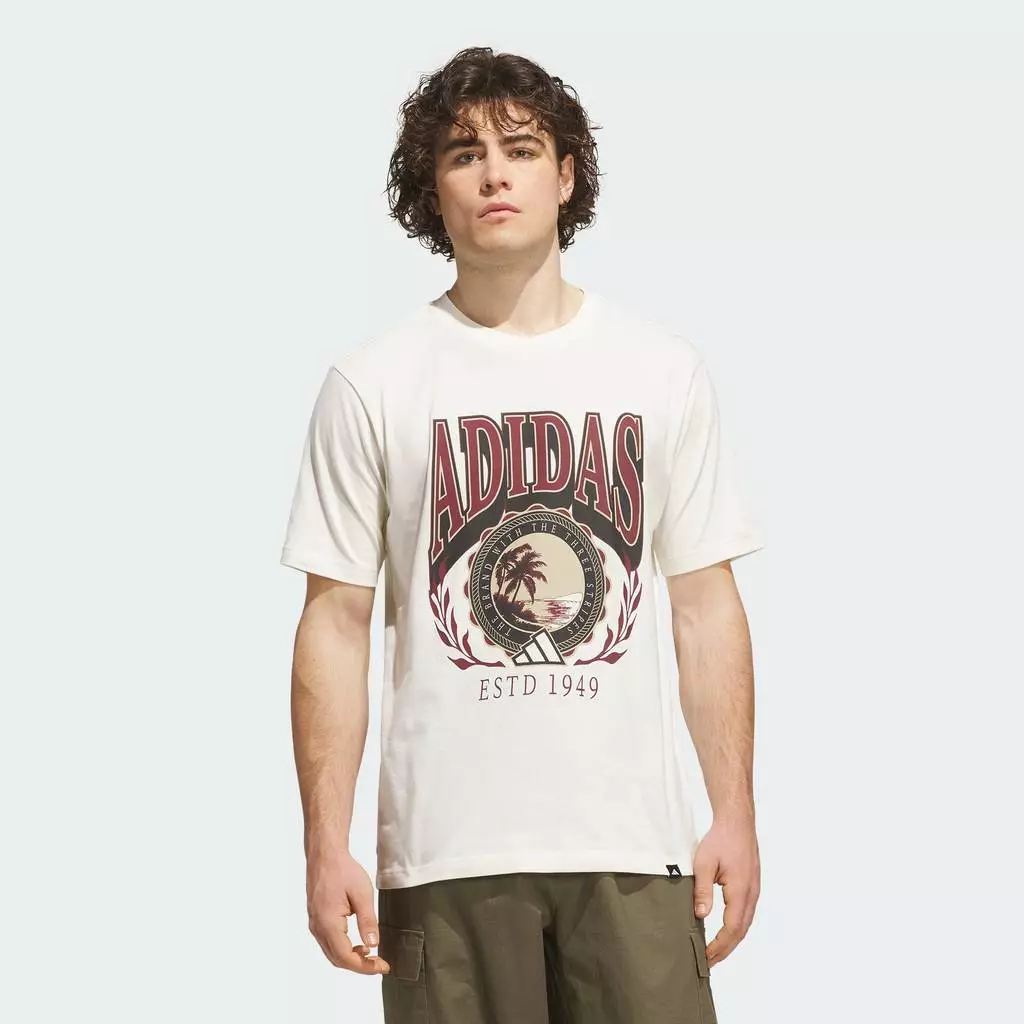 31% OFF adidas Lifestyle Varsity Crest Graphic T-shirt Men White KS2181
