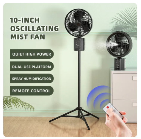 60% OFF 20000mAh(2*10000mAh) 10 Inch Cordless Oscillating Rechargeable Fan w/Remote for Camping