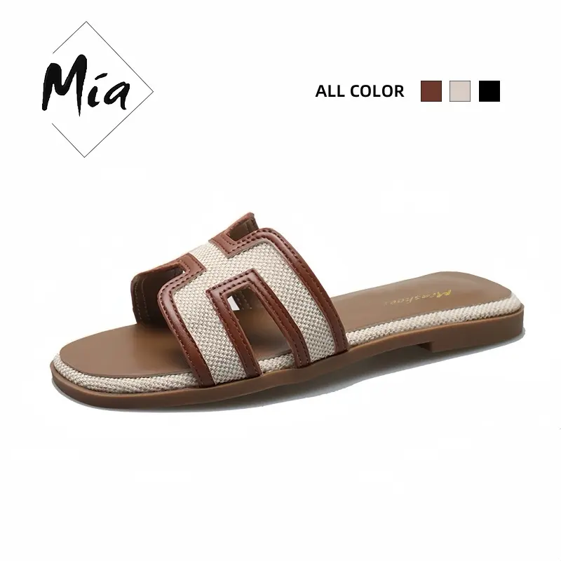 60% OFF Mia_Shoes Korean Fashion Slip-On Sandals for Women Casual Flats Comfortable Summer Walking Shoes