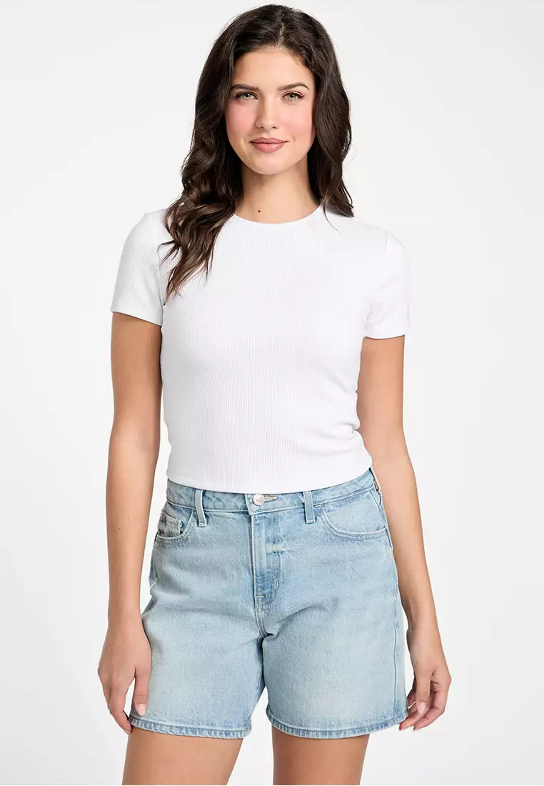 70% OFF Shortsleeves Crewneck Terra Rib Top