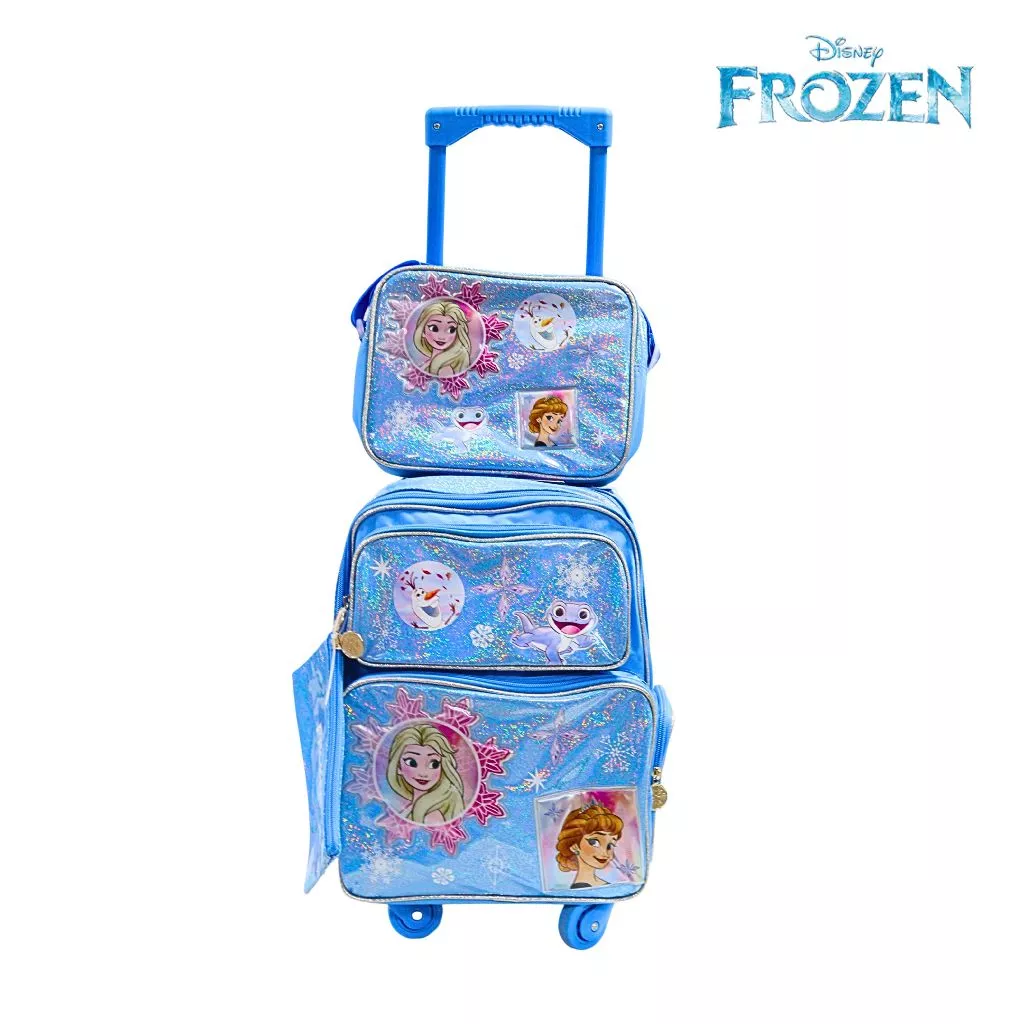 50% OFF Disney Frozen Light Blue Elsa Anna and Olaf 14inch Trolley Set