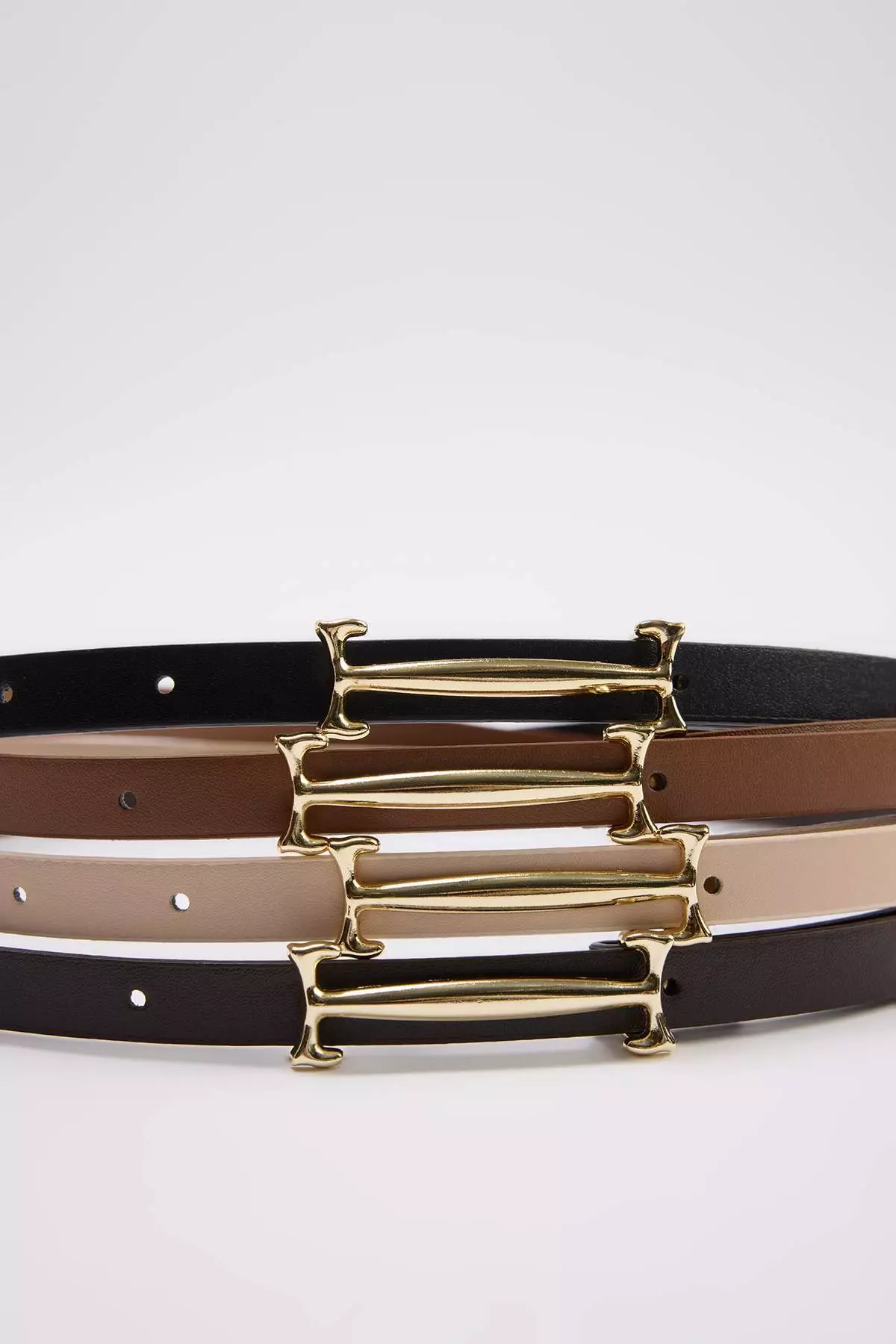 34% OFF Black-Brown-Tan-Beige 4-Piece Women'S Belt Takss26Ke00045