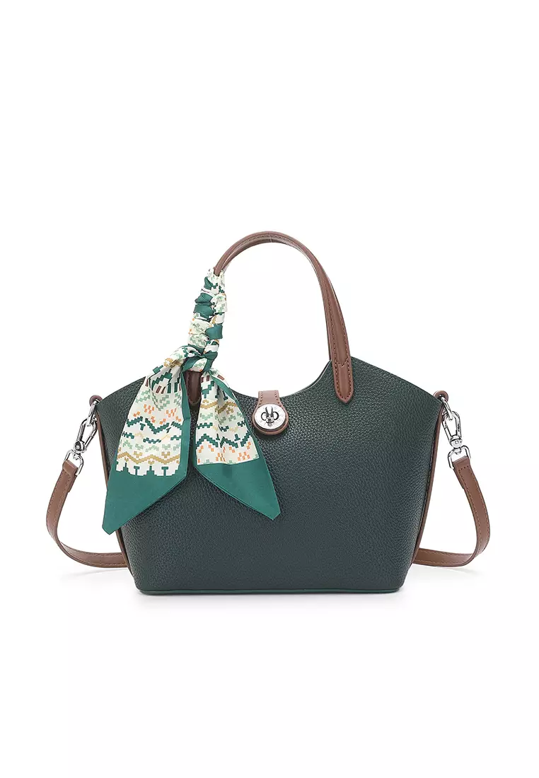 9% OFF Swiss Polo Women's Top Handle Bag / Sling Bag / Crossbody Bag / Shoulder Bag - Dark Green