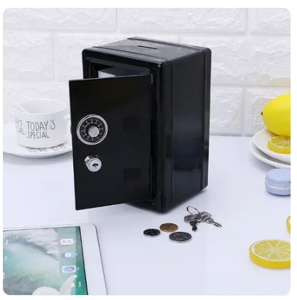 36% OFF Saving Box 2 Keys Safe Security Metal Money Bank Deposit Cash Savings