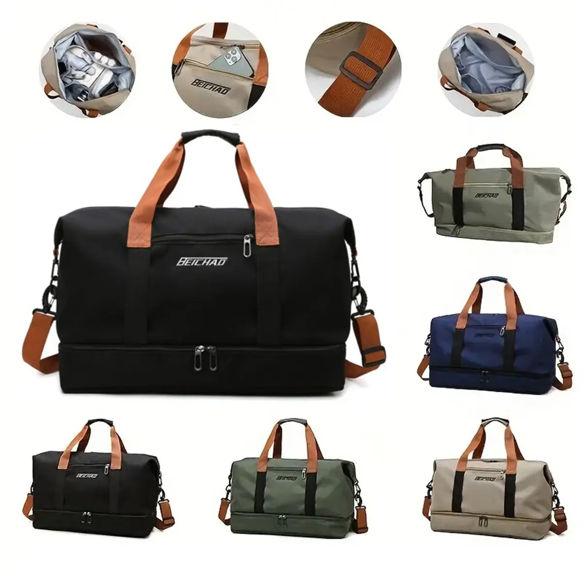 72% OFF BEK Large Capacity Luggage Bag Travel Bag Dry And Wet Separation With Shoe Compartment Bag Pull Rod Travel Fitness Bag