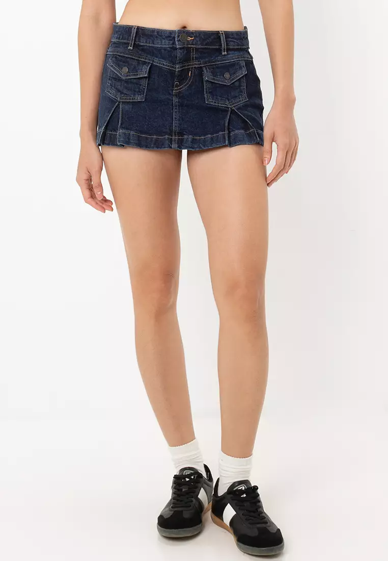 84% OFF Cotton On Micro Pleat Denim Skirt