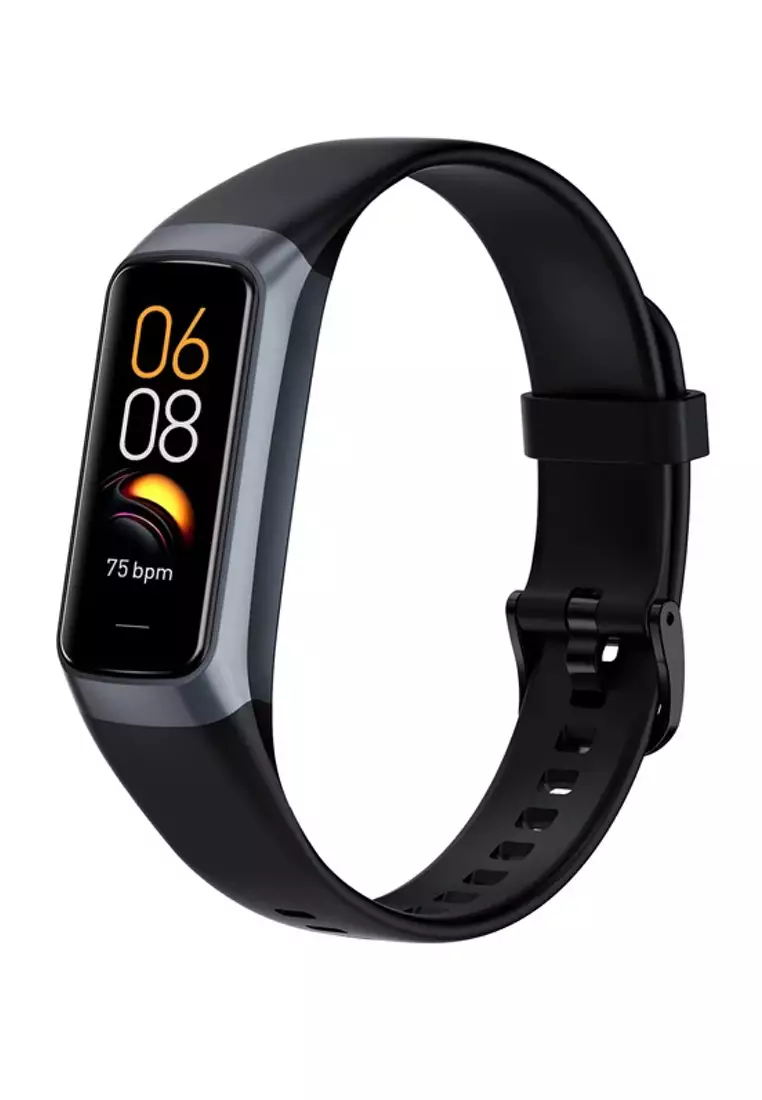 68% OFF Unisex IOS/Android IP Black Waterproof Fitness SmartWatch, AMOLED Color Screen, Heart Rate Monitoring, Weather, Clock, with Black Rubber Strap