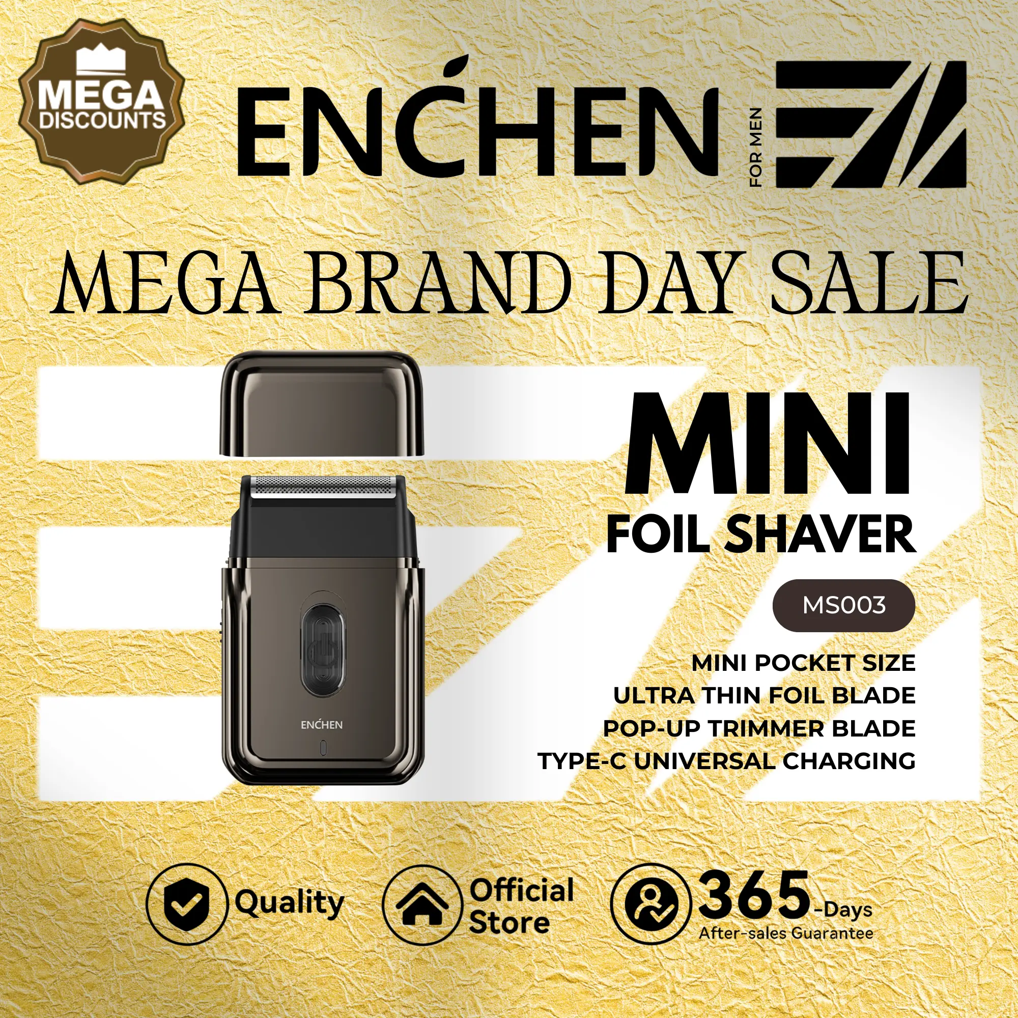 54% OFF ENCHEN Brand Day Special | Mini Shaver MS003 Portable Foil Shaver Electric Beard Shaver Twin Blade Reciprocating Shaver Rechargeable Razor