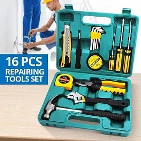 76% OFF 16pcs Professional Hardware Tools Set Accessory Repair Home Tool-Box Kits Case