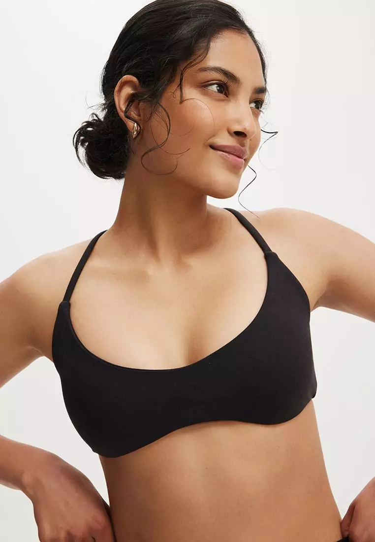 60% OFF Ultra Soft Minimal Strappy Crop Bra