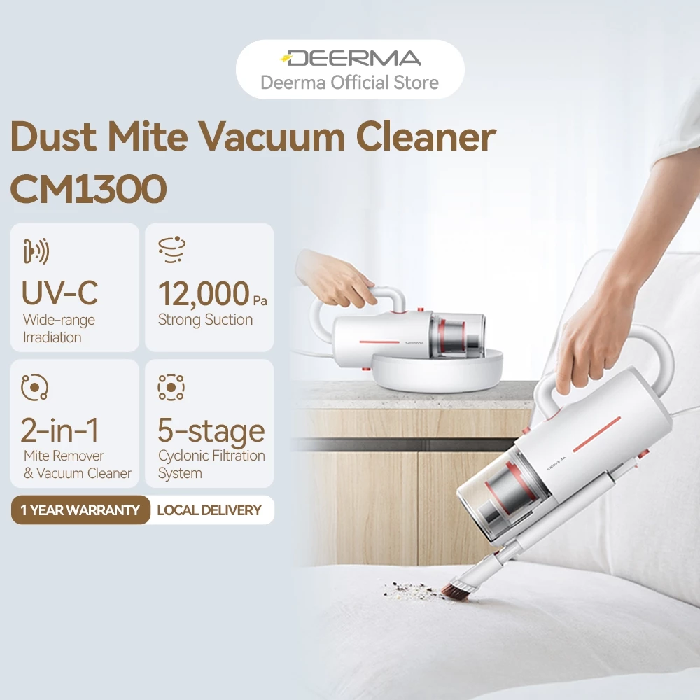 48% OFF Deerma CM1300 Mite Remover Vacuum Cleaner Lightweight 12kPa Strong Suction UV Lamp