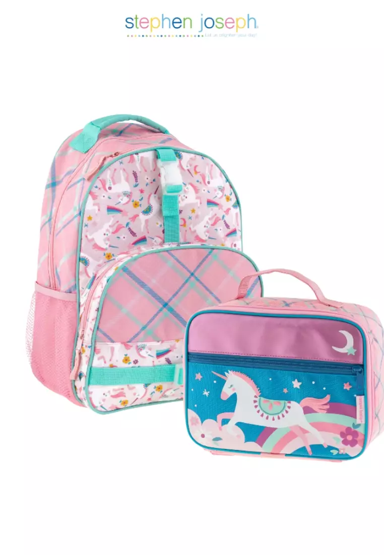26% OFF All Over Print Backpack with Lunch Bag for Kids Pink Unicorn Classic