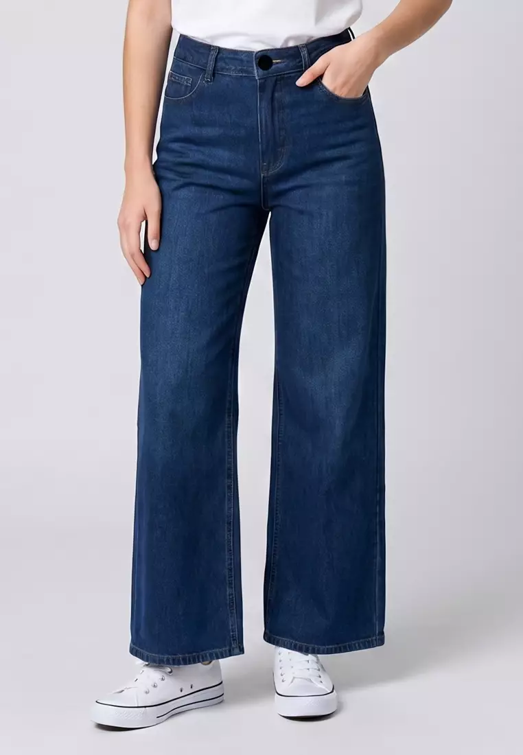 63% OFF Denim Wide Leg Pants Ladies