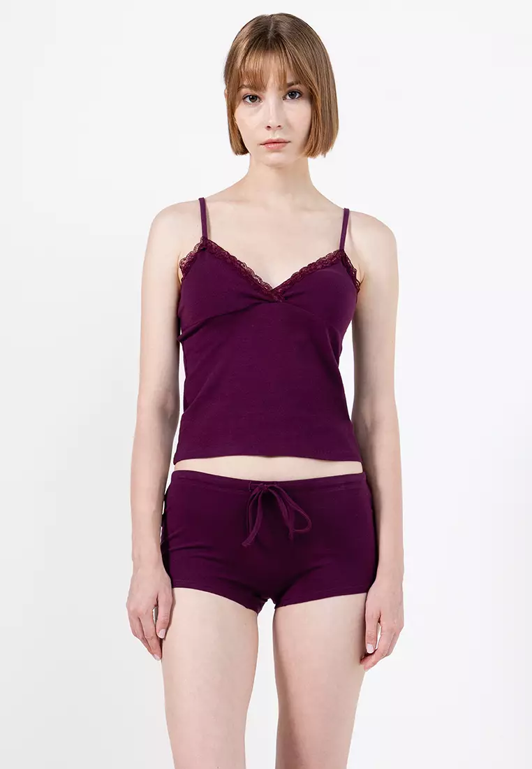 71% OFF Dreamy Soft Triangle Cami Top & Tie Micro Shorts Set  Php 891.90 Php 3,049.00 -71%