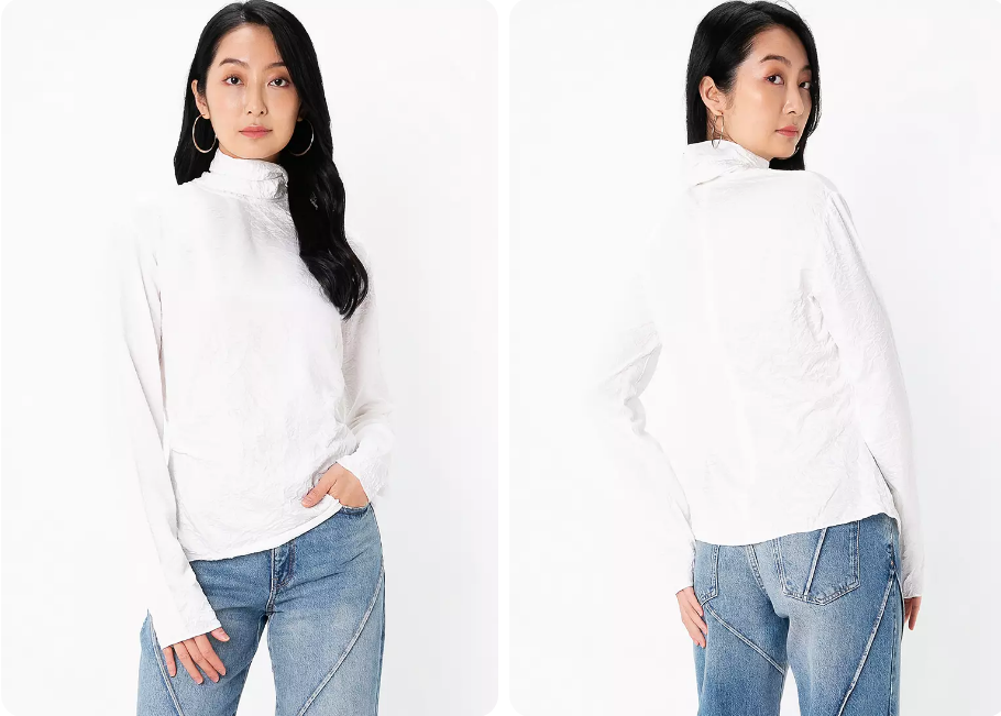 87% OFF ZARA Zippered Wrinkled Top