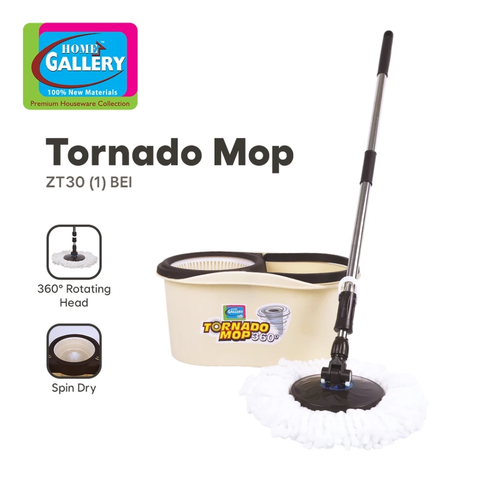 55% OFF Home Gallery Tornado Mop MEDIUM With Spin Dry Small Bucket Set with 1pc Microfiber Mop Head ZT30 (1)