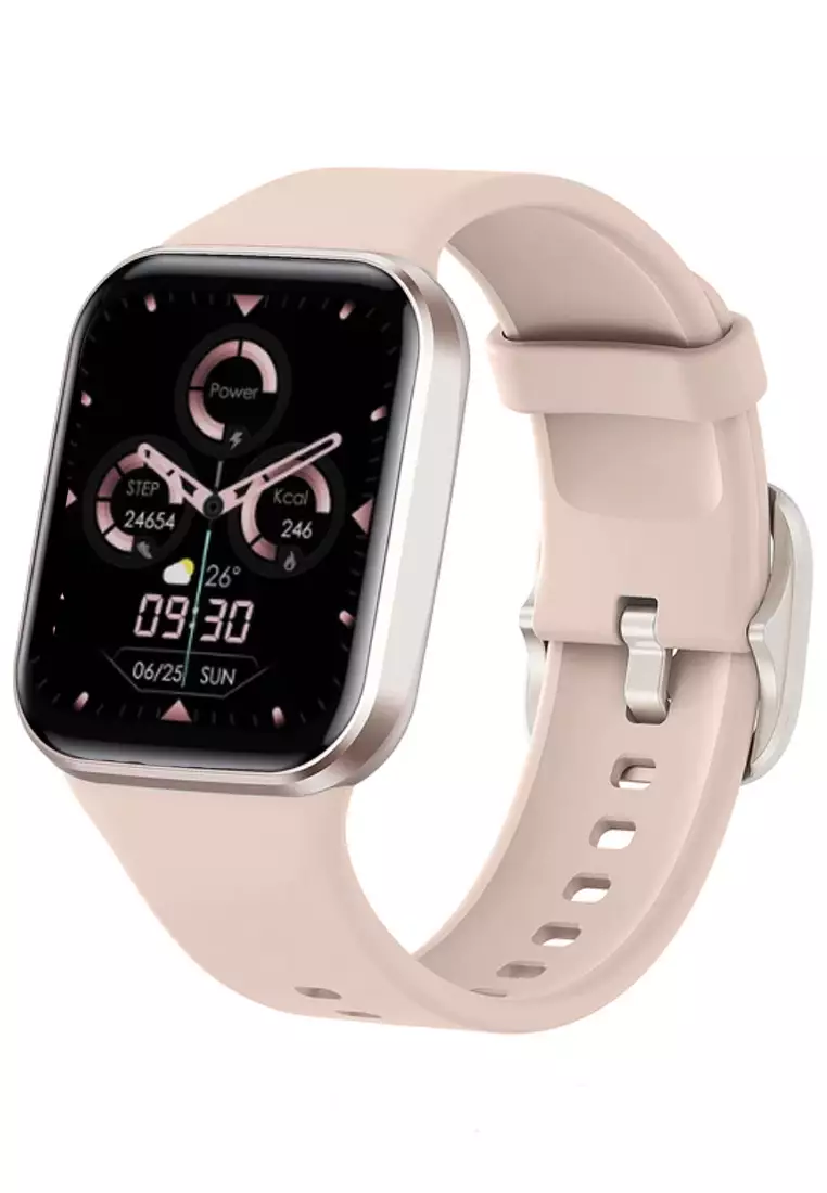 71% OFF EGLANTINE Ladies IOS/Android Silver SmartWatch with Skin Color Rubber Strap