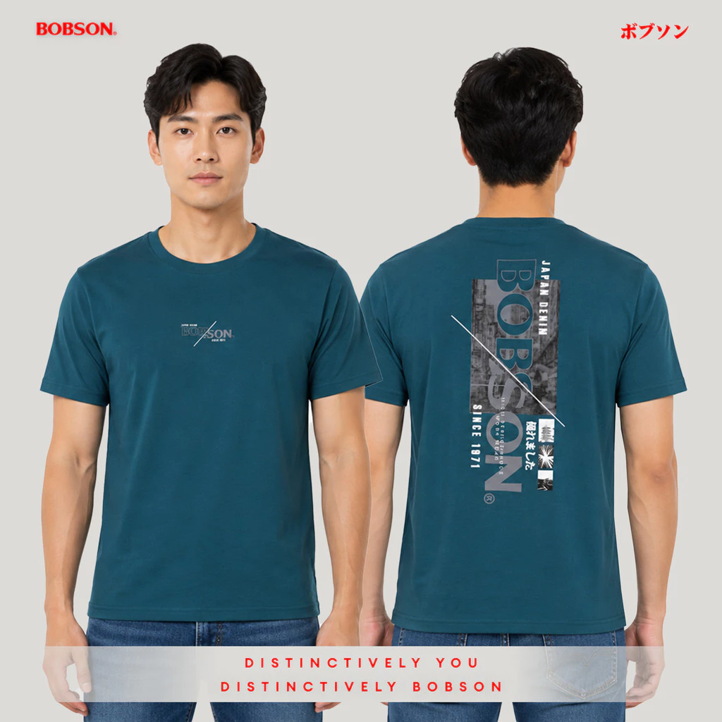 50% OFF Bobson Japanese Men's Basic Tees Slim Fit 211422-U (Deep Teal)