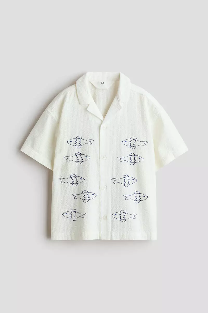 20% OFF H&M Embroidered cotton resort shirt